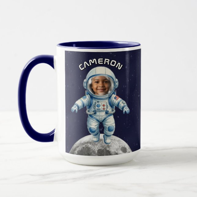Astronaut Foto Yttre Rymden Månen Barn Mugg (Vänster)