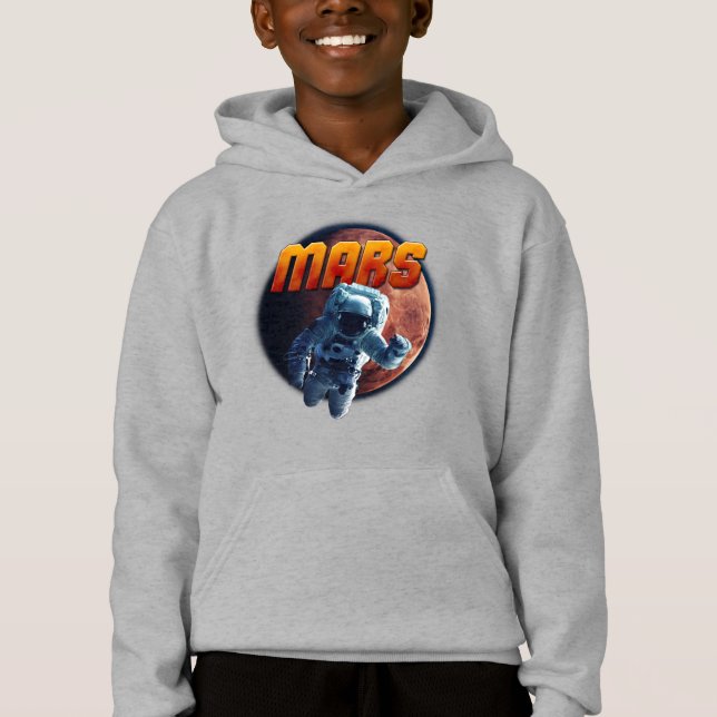 Astronaut framför Mars planet. T Shirt (Framsida)