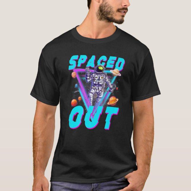 Astronaut från astronaut spaltade ut aestesiskt yt t shirt (Framsida)