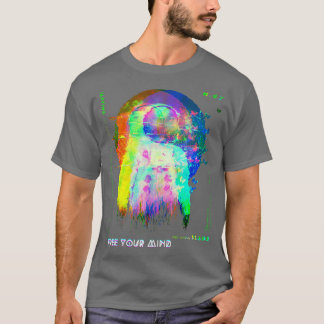 Astronaut FreeYourMind Glitchy Smälter Vaporwave G T Shirt