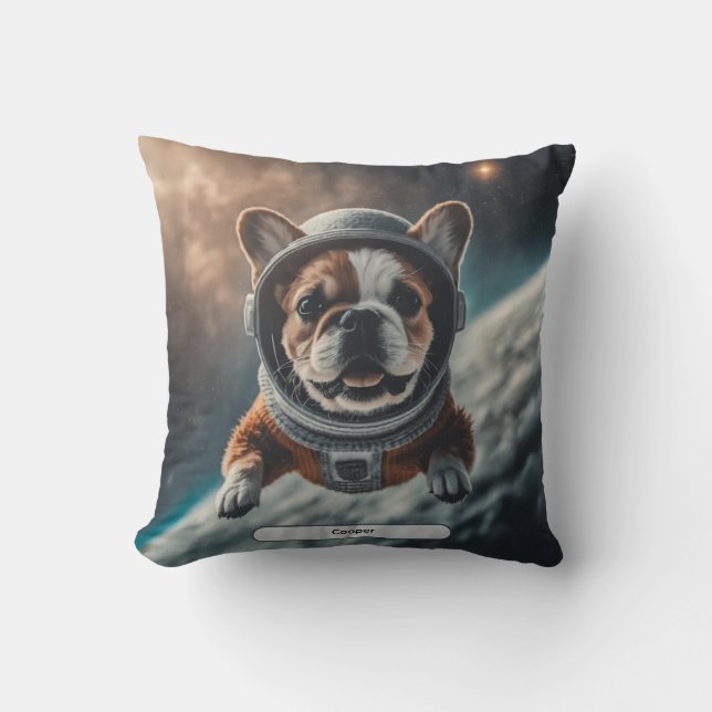 Astronaut French Bulldog Space Nursery  Kudde (Framsida)