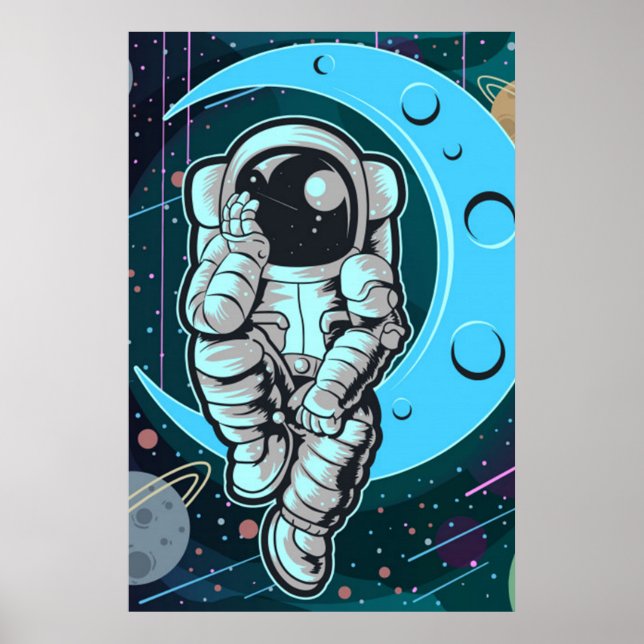 astronaut fullt färg poster (Framsidan)