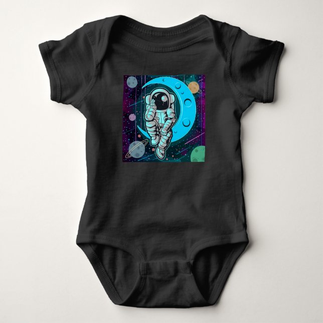 astronaut fullt färg t shirt (Framsida)