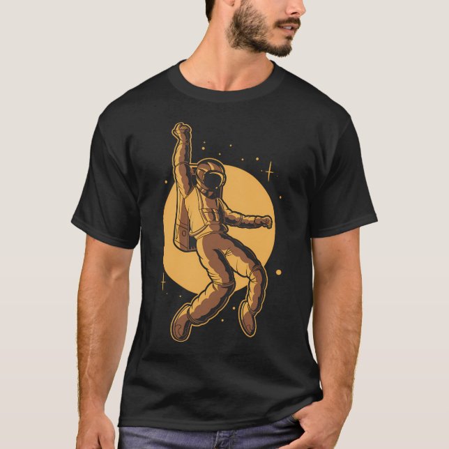 Astronaut Funky Design T Shirt (Framsida)