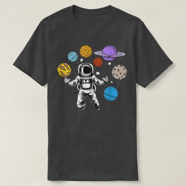 Astronaut Funny Planets Solar System T Shirt (Design framsida)