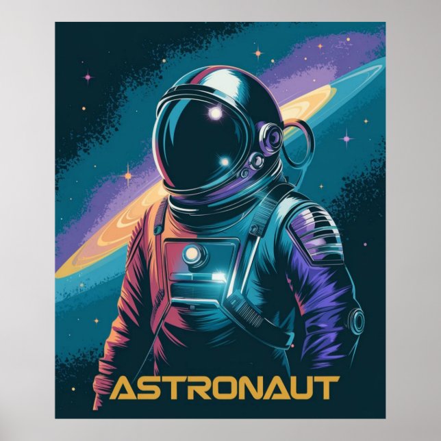 Astronaut Futuristiska Poster (Framsidan)