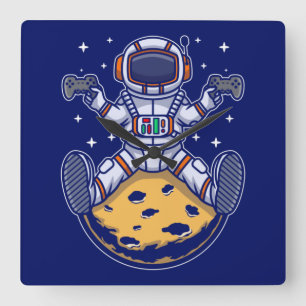 Astronaut Fyrkantig Klocka