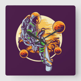 Astronaut fyrkantig klocka