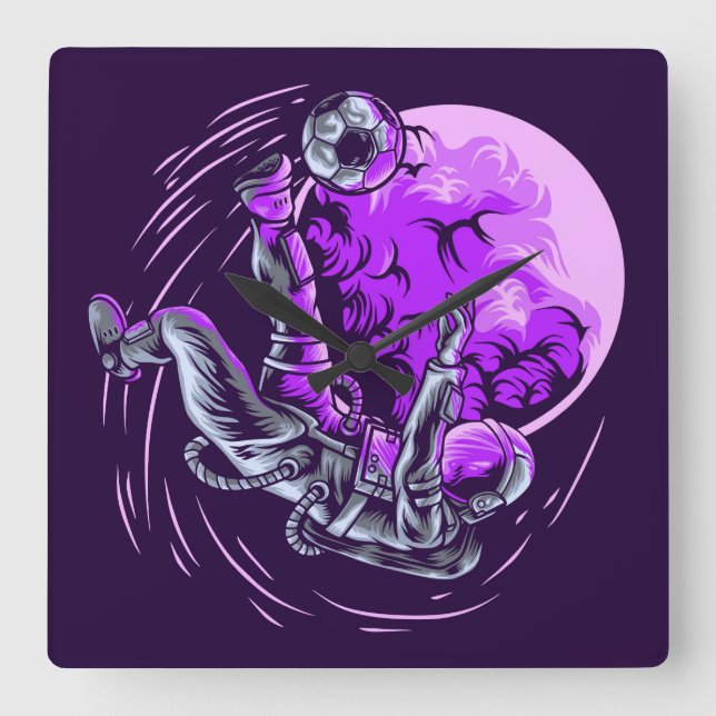 Astronaut Fyrkantig Väggur (Framsida)