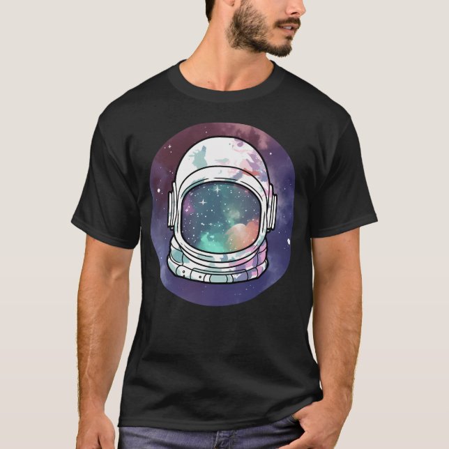 Astronaut Galaxy Mönster Space Älskare T Shirt (Framsida)