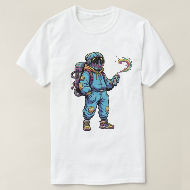 Astronaut Galaxy Stars graffiti Vibes T-Shirt (Design framsida)