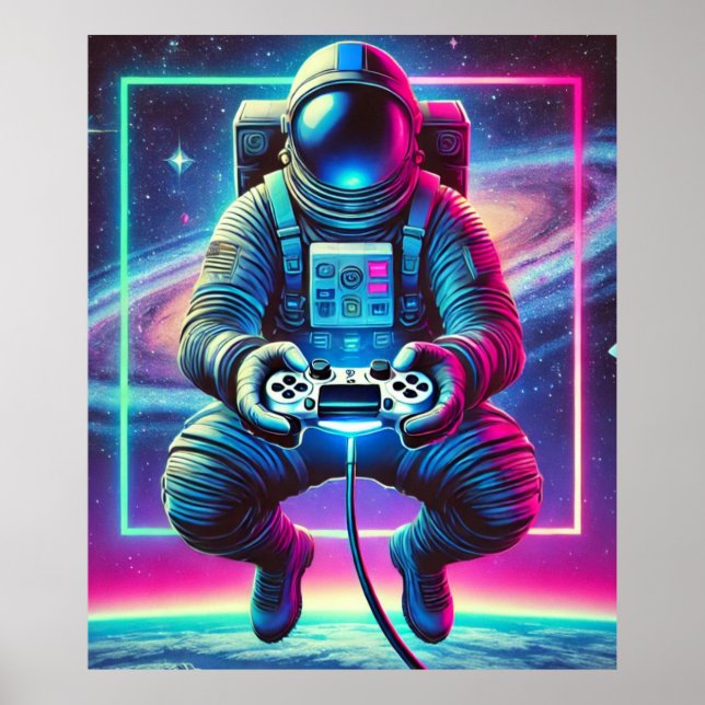 Astronaut Gamer Poster (Framsidan)