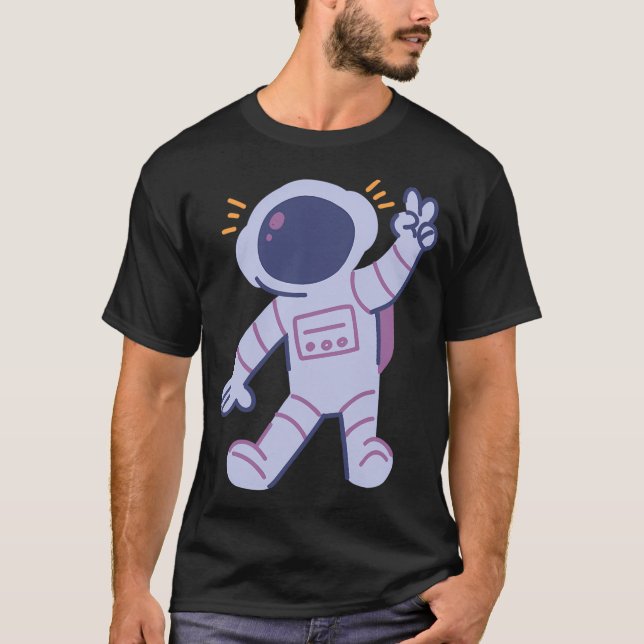 Astronaut Ge Fredstecken T Shirt (Framsida)