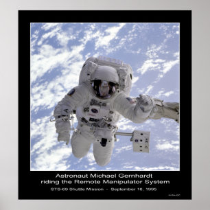 Astronaut Gernhardt-STS-69 Shuttle Uppdrag NASA Poster