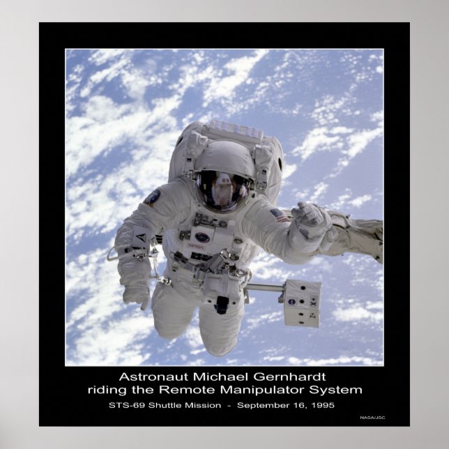 Astronaut Gernhardt-STS-69 Shuttle Uppdrag NASA Poster (Framsidan)