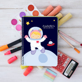 Astronaut Girl Barn Personlig Anteckningsbok