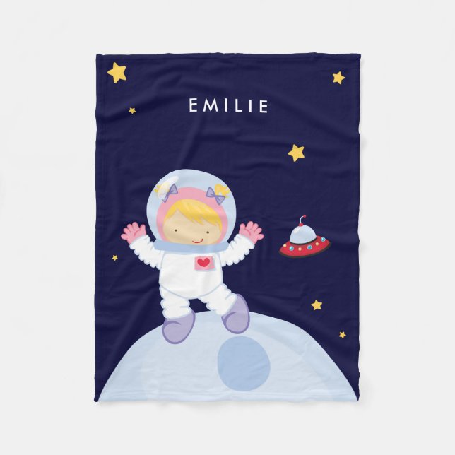 Astronaut Girl Fleecefilt (Framsidan)