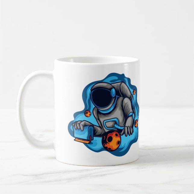 Astronaut Gör Skärmtryck Kaffemugg (Vänster)
