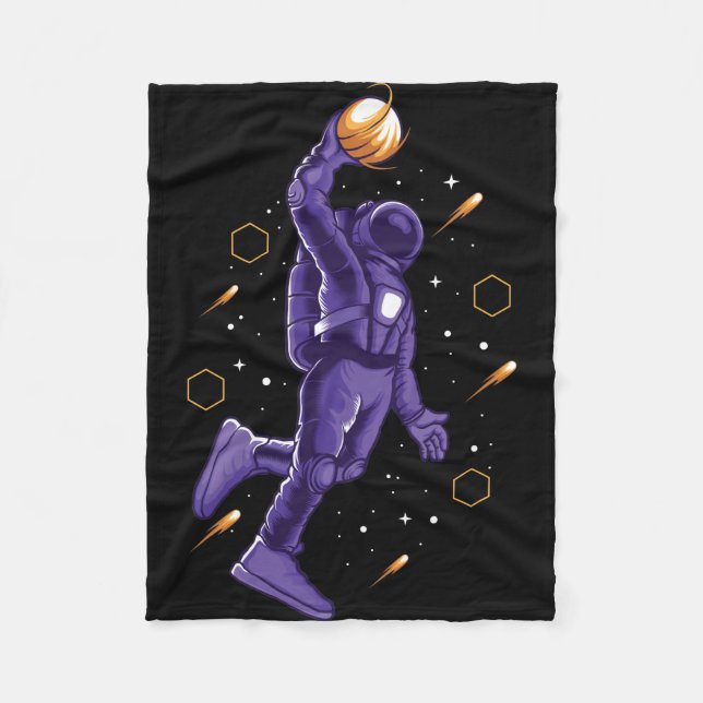 Astronaut gör slam dunk fleecefilt (Framsidan)