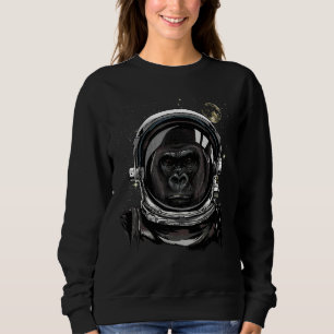 Astronaut Gorilla Ansikte Yttre Rymden Apa Ape Ani T Shirt