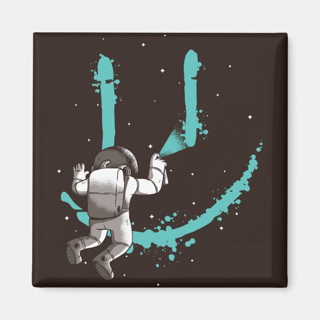 astronaut grafiti magnet (Framsidan)