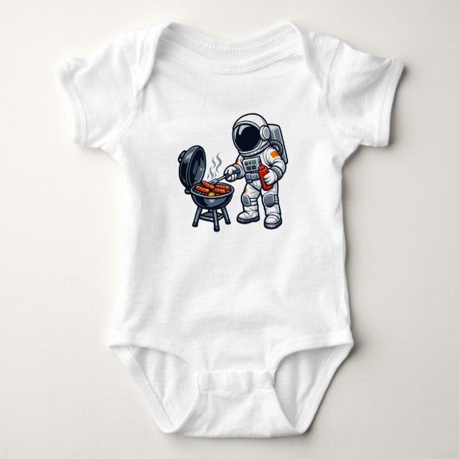 Astronaut Grillning T Shirt (Framsida)