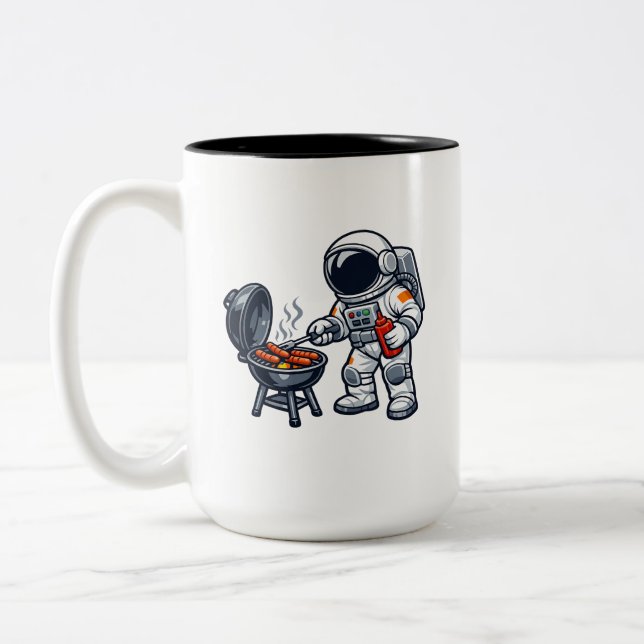 Astronaut Grillning Två-Tonad Mugg (Vänster)