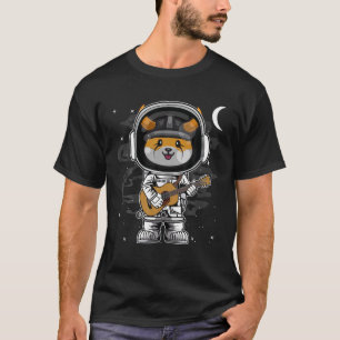 Astronaut Guitar Floki Inu mynning till krypto i M T Shirt