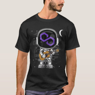 Astronaut Guitar Polygon Matic Coin to Måne Cr T Shirt