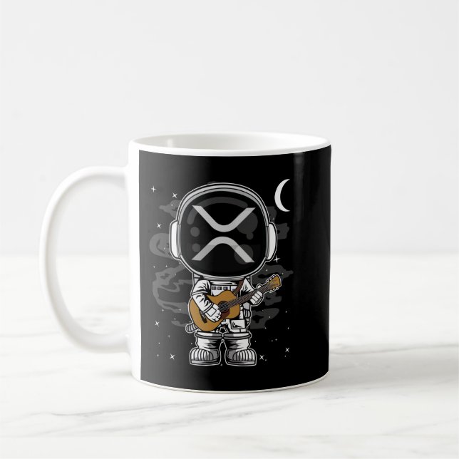 Astronaut Guitar Ripple XRP Crypto Coin HODL Kaffemugg (Vänster)