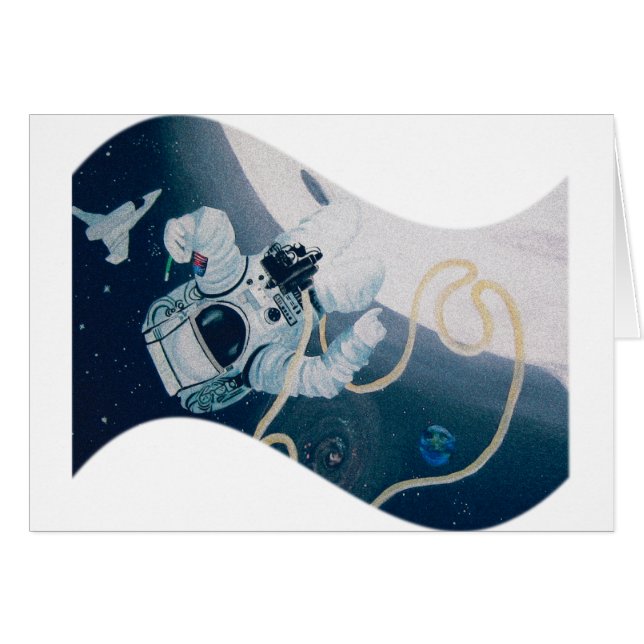 Astronaut Hälsningskort (Framsidan Horizontal)