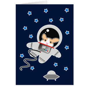 Astronaut Hamster Hälsningskort