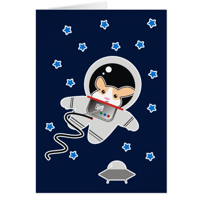 Astronaut Hamster Hälsningskort (Framsidan)