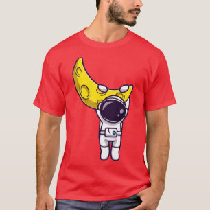 Astronaut Hanging på Måne Tecknad1 T Shirt