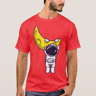 Astronaut Hanging på Måne Tecknad1 T Shirt