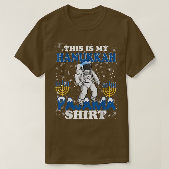 Astronaut Hanukkah Pajama Chanukah Menorah Funny H T Shirt (Design framsida)
