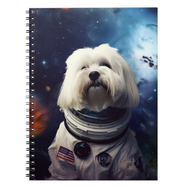 Astronaut Havanese in Space Kids School Anteckningsbok (Framsidan)