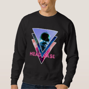 Astronaut Headcase Aesthetic Vaporwave Space Art Lång Ärmad Tröja