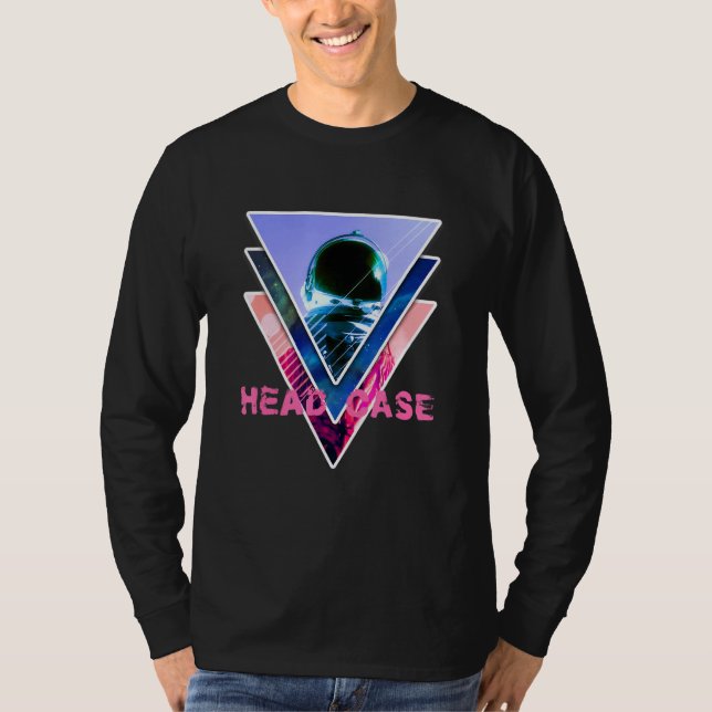 Astronaut Headcase Aesthetic Vaporwave Space Art T Shirt (Framsida)