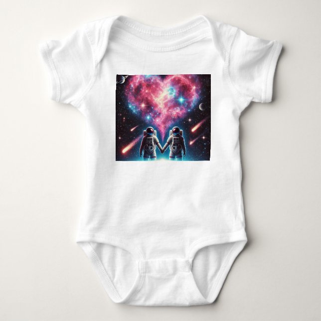 Astronaut Heart Galaxy T- Shirt T (Framsida)
