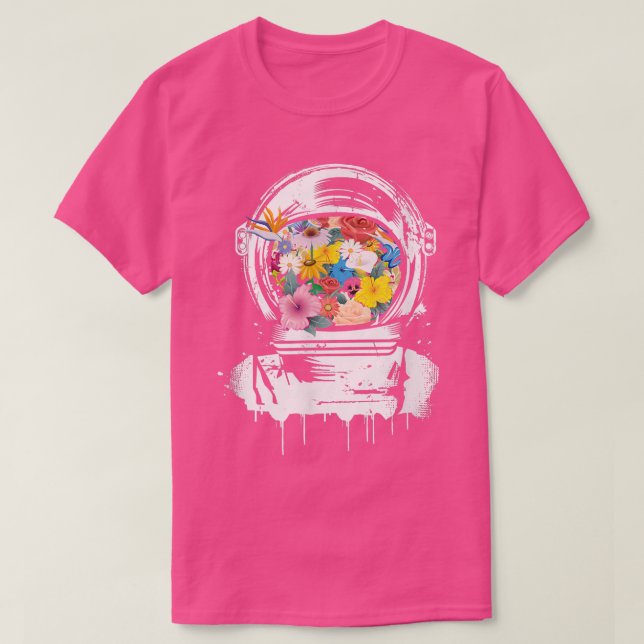 Astronaut helmet drawing filled with colourful flo t shirt (Design framsida)