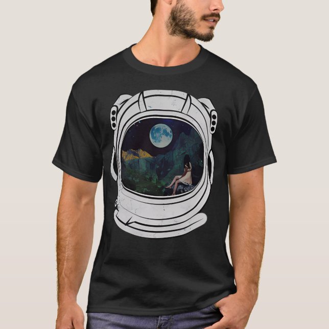 Astronaut Helmet - Utforska det universella T Shirt (Framsida)