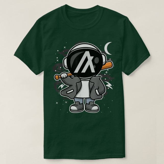 Astronaut Hiphop Algorand ALGO Coin to Måne Cr T Shirt (Design framsida)