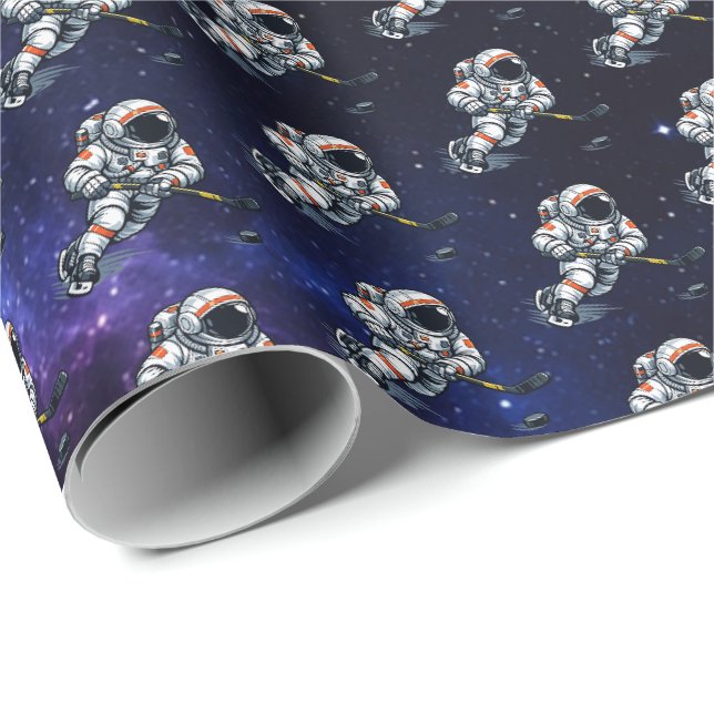 Astronaut Hockey Presentpapper (Rullad Hörn)