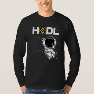 Astronaut HODL BNB- myntet binder till Måne krypto T Shirt
