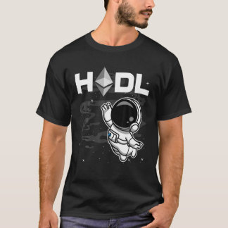 Astronaut HODL Etherum ETH Coin to Måne Crypt T Shirt
