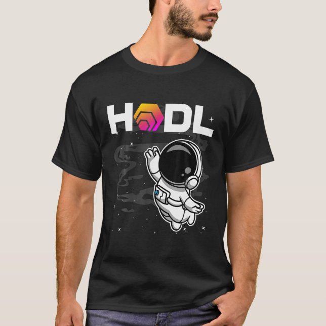 Astronaut HODL HEX mynning till Måne krypto B T Shirt (Framsida)
