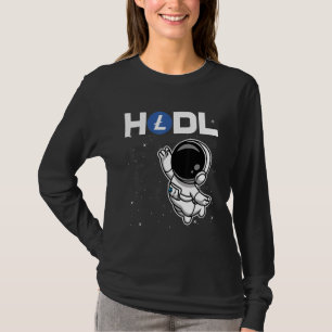 Astronaut Hodl Litecoin Ltc Coin to Måne Crypt T Shirt
