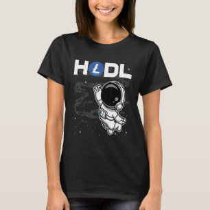 Astronaut Hodl Litecoin Ltc Coin to Måne Crypt T Shirt