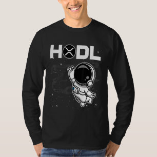 Astronaut Hodl Ripple XRP Coin to Måne Crypto T Shirt